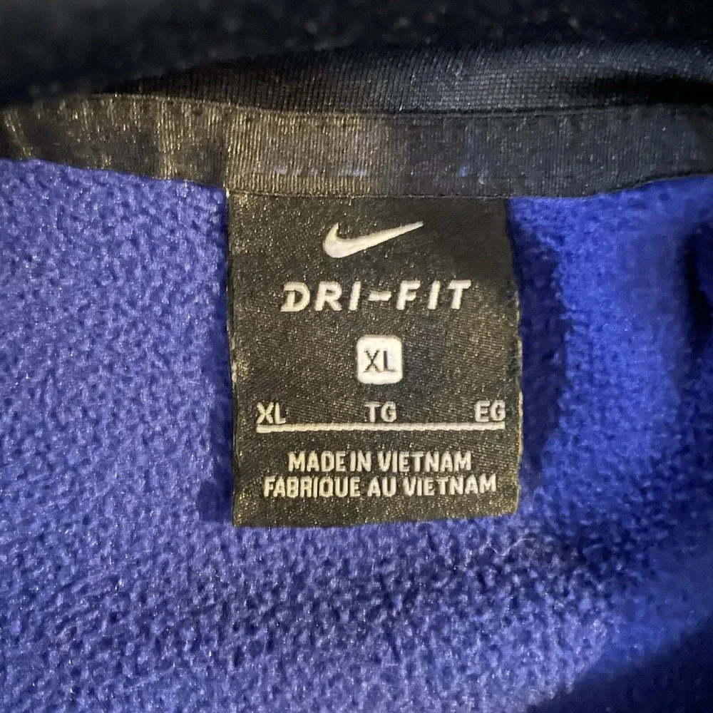 NIKE Tri-Flow Dri-Fit Hoodie Adult XL Blue Fleece Hooded Sweatshirt High Neck